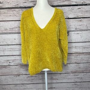 Express Chenille Pullover Sweater Size Small Golden‎ Mustard Color Super Soft!